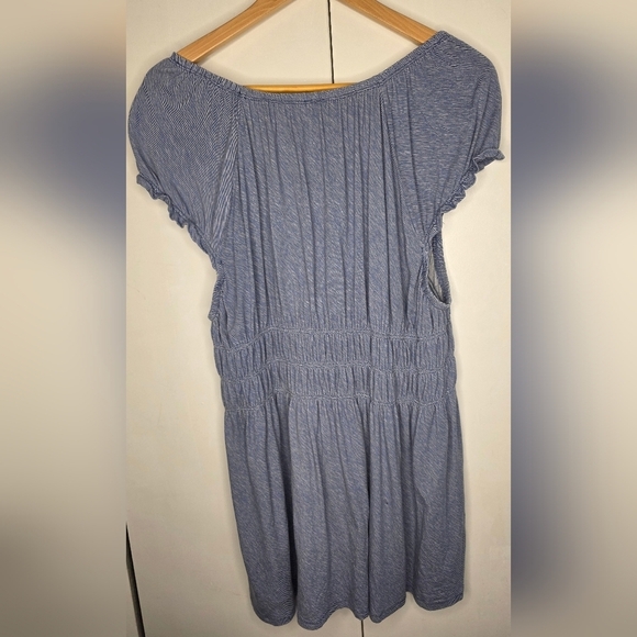 Pretty  boho Pennington Blue Summer Top with ruching 95% viscose 3XL - Picture 2 of 16